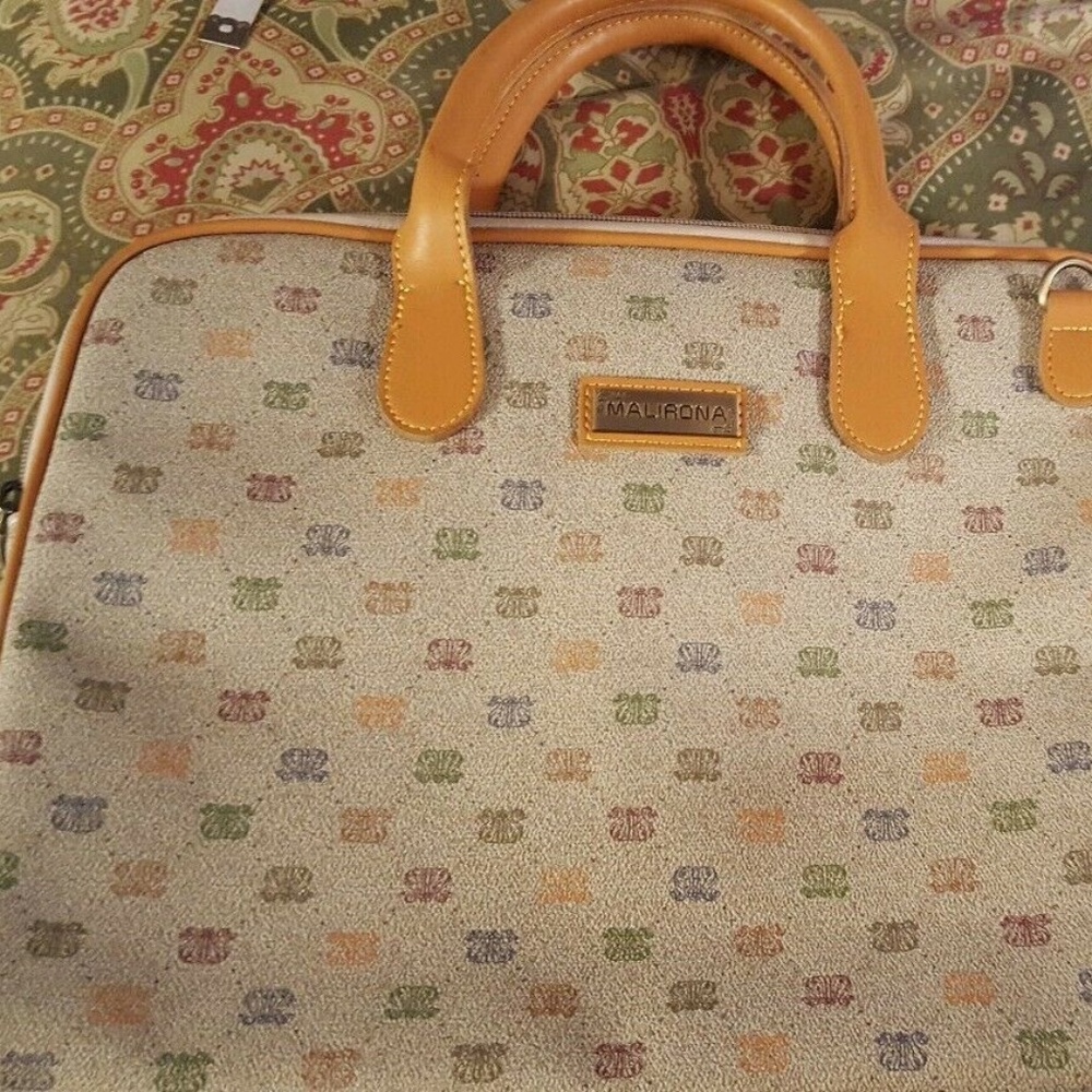 Malirona tan grey gray tote handbag travel bag